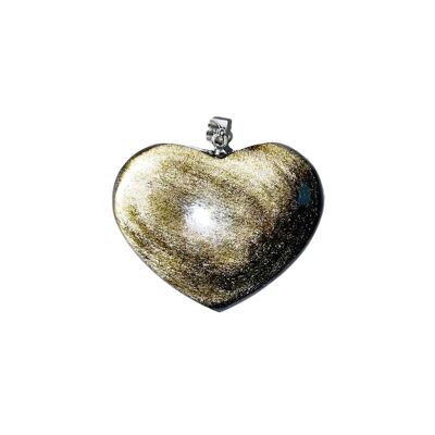 Golden Obsidian Pendant - Small Heart