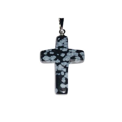 Snow Obsidian Pendant - Cross