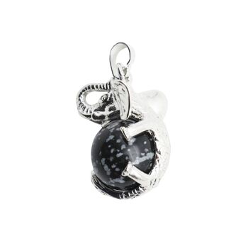 Pendentif Obsidienne neige - Éléphant 2