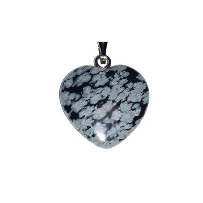 Obsidian snow pendant - Small heart