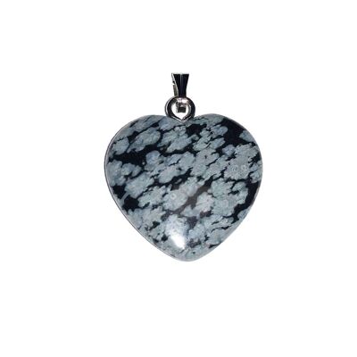 Pendentif Obsidienne neige - Petit coeur