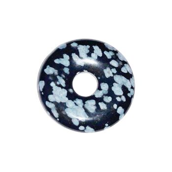 Pendentif Obsidienne neige - PI Chinois ou Donut 20mm 3
