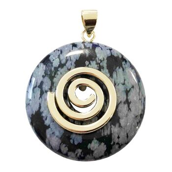 Pendentif Obsidienne neige - PI Chinois ou Donut 30mm 2