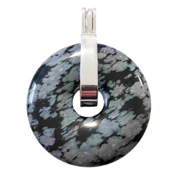 Pendentif Obsidienne neige - PI Chinois ou Donut 30mm 3