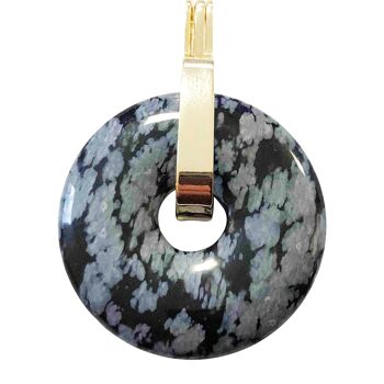 Pendentif Obsidienne neige - PI Chinois ou Donut 30mm 4