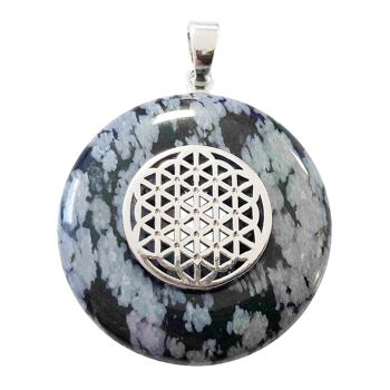 Pendentif Obsidienne neige - PI Chinois ou Donut 30mm 5