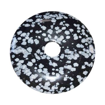 Pendentif Obsidienne neige - PI Chinois ou Donut 50mm 1