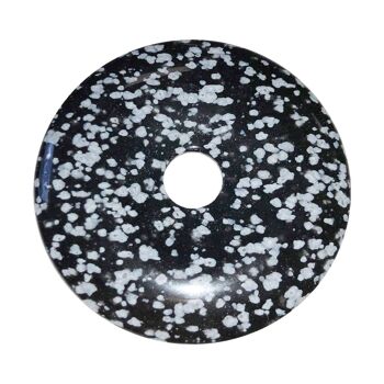 Pendentif Obsidienne neige - PI Chinois ou Donut 50mm 2
