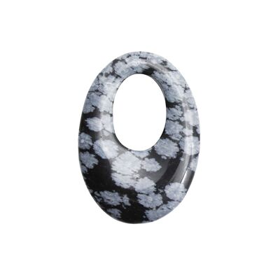 Snow Obsidian Pendant - Chinese PI or Oval Donut