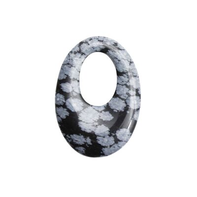 Pendentif Obsidienne neige - PI Chinois ou Donut Ovale