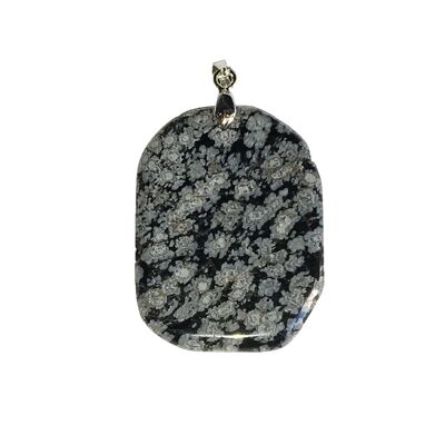 Snow Obsidian pendant - Flat stone