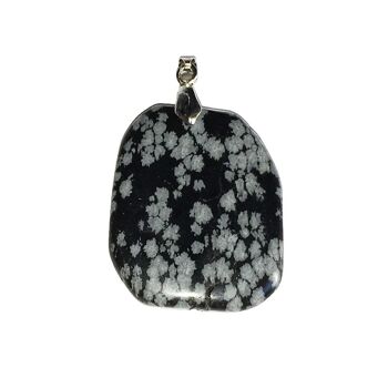 Pendentif Obsidienne neige - Pierre plate 2