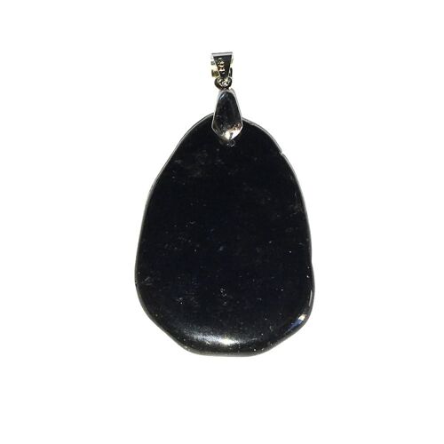 Pendentif Obsidienne noire - Pierre plate