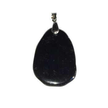 Pendentif Obsidienne noire - Pierre plate 1