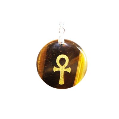 Pendentif Oeil de tigre - Croix égyptienne Ankh