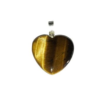 Pendentif Oeil de tigre - Petit Coeur 2