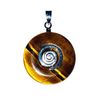 Tiger eye pendant - Chinese PI or Donut 20mm