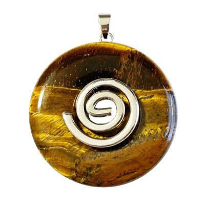 Tiger eye pendant - Chinese PI or Donut 40mm
