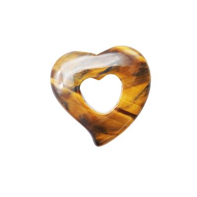 Tiger's eye pendant - Chinese PI or Heart Donut