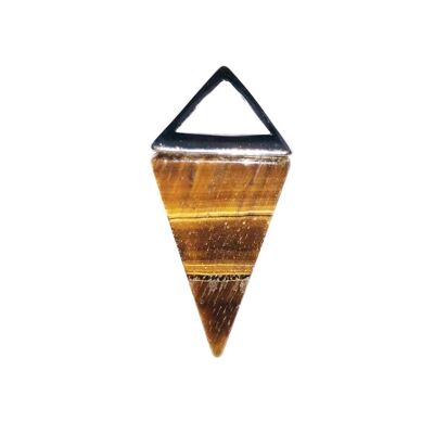 Tiger Eye Pendant - Silver Pyramid