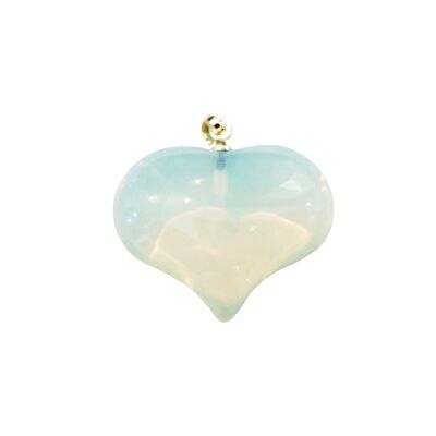 Synthetic Opal Pendant - Domed Heart