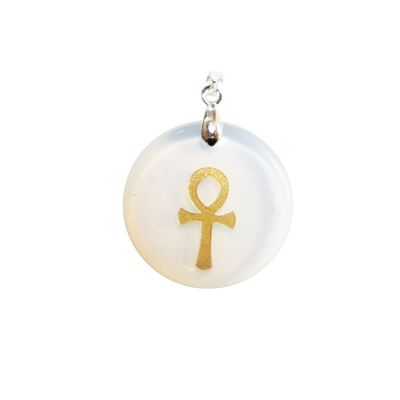 Pendentif Opale synthétique - Croix égyptienne Ankh