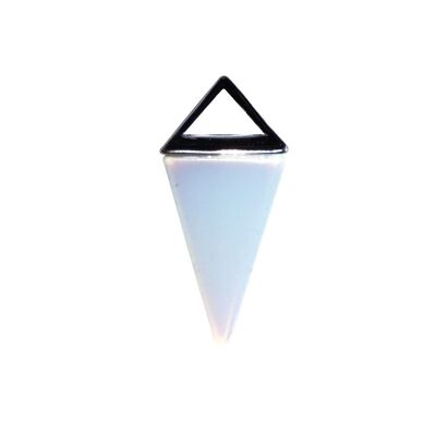 Synthetic Opal Pendant - Silver Pyramid