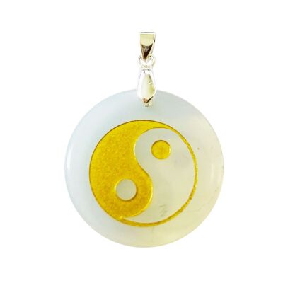 Pendentif Opale synthétique - Taoïste Yin-Yang