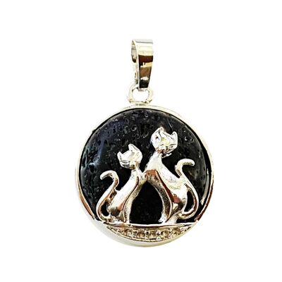 Pendentif Pierre de lave - Chat