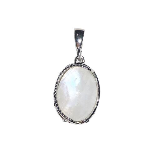 Pendentif Pierre de lune "Capucine" - Ovale - Argent 925