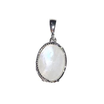 Pendentif Pierre de lune "Capucine" - Ovale - Argent 925