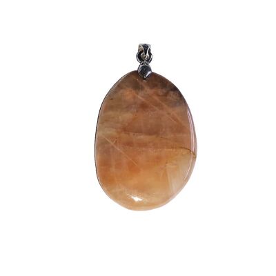 Orange moonstone pendant - Flat stone