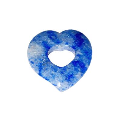 Blue Quartz Pendant - Chinese PI or Donut Heart