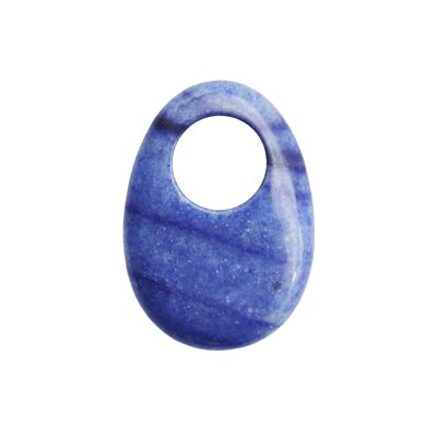 Blauer Quarz-Anhänger - chinesischer PI oder ovaler Donut