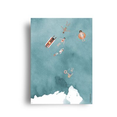 carte postale 'natation'