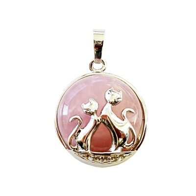 Pendentif Quartz rose - Chat