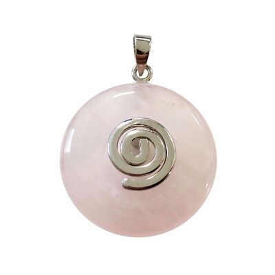 Rose Quartz pendant - Chinese PI or Donut 20mm