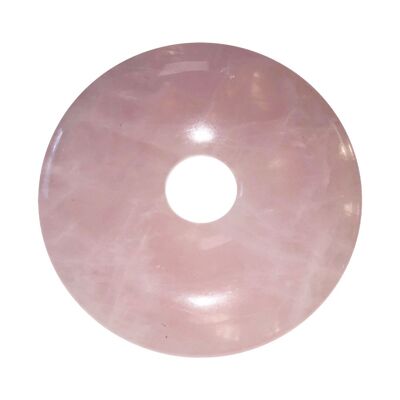 Rosenquarz-Anhänger - Chinesischer PI oder Donut 50mm