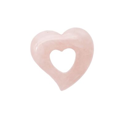 Ciondolo in quarzo rosa - PI cinese o cuore a ciambella