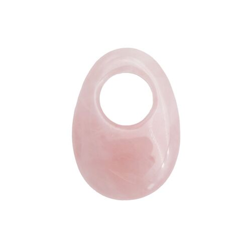 Pendentif Quartz rose - PI Chinois ou Donut Ovale