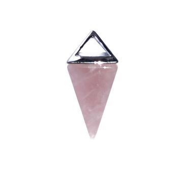 Pendentif Quartz rose - Pyramide Argent 1