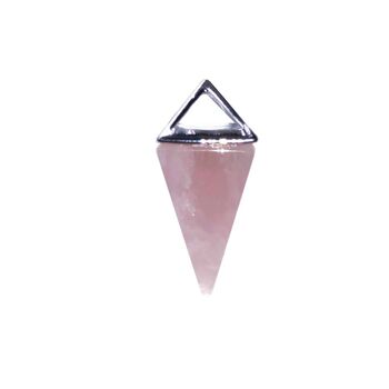 Pendentif Quartz rose - Pyramide Argent 2