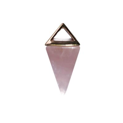 Rose Quartz Pendant - Gold Pyramid