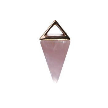 Pendentif Quartz rose - Pyramide Or 1