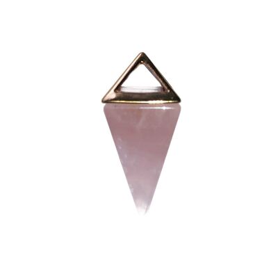 Pendentif Quartz rose - Pyramide Or