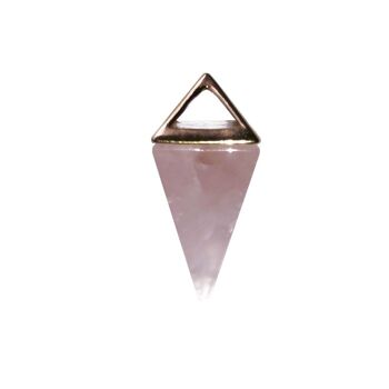 Pendentif Quartz rose - Pyramide Or 2