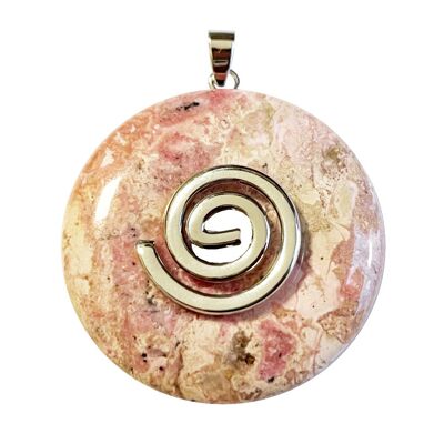 Pendentif Rhodocrosite - PI chinois ou Donut 40mm