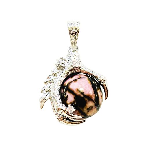 Pendentif Rhodonite - Main de Dragon