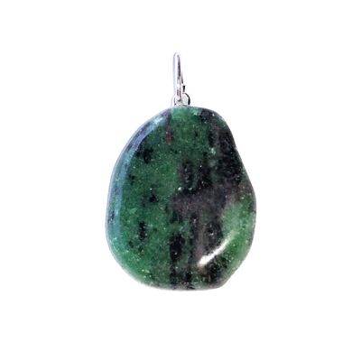 Ruby pendant on zoisite - Rolled stone