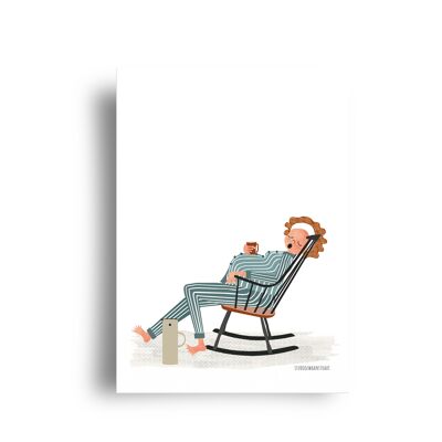 carte postale série belliecards 'rocking chair'